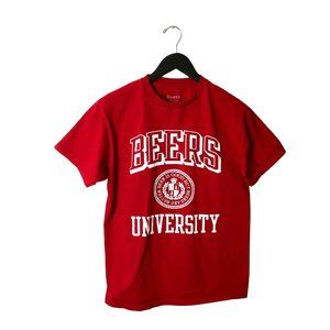 Beers University T Shirt Classic Statement Graphic Tee Short Sleeve 100% Cotton